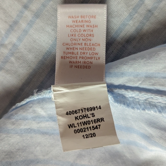 LC Lauren Conrad Light Blue Striped Blouse Size Small EUC - Picture 3 of 4